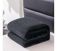Hixingo Color Sólido Invierno Manta Sofa Suave y Cálida Acogedora Franela Mantas Polar para Cama Blanket para Cama Adulto Niño y Mascota (Negro,70x100cm)