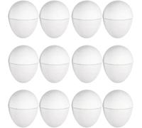 HiyyFloy 12 Huevos De Pascua De Papel Maché para Hacer Mismo, Huevos De Pascua Blancos Rellenables para Rellenar Cestas De Pascua, Recuerdos De Fiesta, Suministros para Pintar Y Manualidades.
