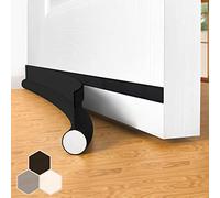 HIZH Burlete de puerta autoadhesivo cortavientos, para puertas, 94 cm bajo bloqueador de puerta aislable, protección contra la intemperie, insonorizado, junta de puerta inferior, negro