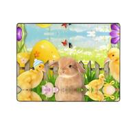 HJFCZH Alfombra antideslizante de alta calidad con estampado de mariposas de Pascua de 160 x 122 cm, manta de felpa para sala de estar, oficina y dormitorio