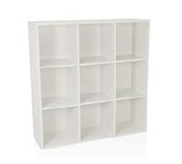 hjh LIVING Estantería con 9 Compartimentos, Abierta BJORKE 97,5x30x100 cm, librería con Trasera, Estante cúbico, Separador de ambientes, Blanco