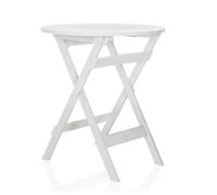 hjh LIVING Mesa Plegable de Exterior TRAVANO T práctica Mesa Plegable para balcón y Patio, Mesa Bistro, Blanca