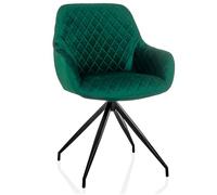 hjh LIVING Silla de Comedor con reposabrazos, Asiento Acolchado ELVERUM Silla tapizada con Funda de Terciopelo Suave, Patas de Metal, Gris