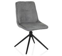 hjh LIVING Silla de Comedor giratoria TARVISO I Silla de Cocina giratoria con Patas de Metal, Silla tapizada Moderna, tapizado de Tela Suave, Gris