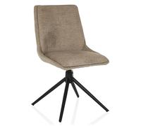 hjh LIVING Silla de Comedor giratoria TARVISO I Silla de Cocina giratoria con Patas de Metal, Silla tapizada Moderna, tapizado de Tela Suave, Beige