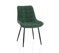 hjh LIVING Silla de Comedor tapizada Moderna ELARIS con tapizado de Tela, Acolchado Acolchado y Estructura de Metal Estable con Deslizadores de plástico, Color Azul petróleo