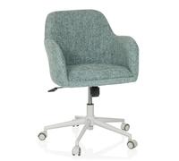 hjh LIVING Silla de despacho tapizada SOLAO Home Silla de despacho giratoria Regulable en Altura, función balancín, Tejido Menta