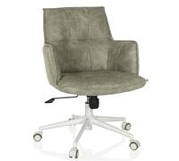 hjh LIVING Silla de Oficina Acolchada SOLAO Life W Silla de Escritorio giratoria Ajustable en Altura, tapizado en Gris
