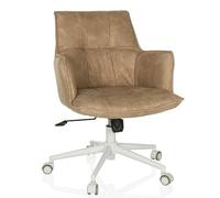 hjh LIVING Silla de Oficina Acolchada SOLAO Life W Silla de Escritorio giratoria Ajustable en Altura, tapizado en Beige