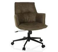 hjh LIVING Silla de Oficina tapizada SOLAO Life Silla de Escritorio giratoria Ajustable en Altura, tapizado en Verde