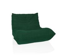 hjh LIVING Sofá de Suelo SITZOLO Tipo beanbag con Respaldo, cómodo para salón o Dormitorio, Tejido Acanalado Verde Oscuro
