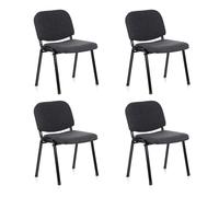 hjh OFFICE 4X Silla de confidente Silla de visitante XT 600 Tela Lote de 4 tapizadas Respaldo ergonómica Apilable Antracita