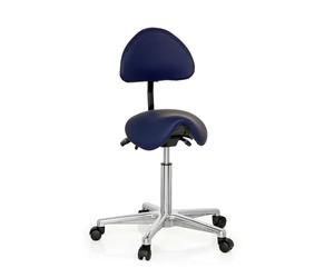hjh OFFICE 608910 Taburete de Trabajo Top Work 20 Azul, Taburete de Silla de Montar, Respaldo con Ajuste de Altura