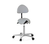 hjh OFFICE 608920 Taburete de Trabajo Top Work 20 Gris, Taburete de Silla de Montar, Respaldo con Ajuste de Altura