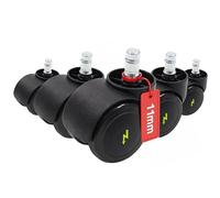 hjh OFFICE 619045 Ruedas para Sillas ROLO ESD 11x50 mm, Suelos duros, Eléctricamente Conductivas
