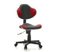 hjh OFFICE 633002 Silla Escritorio para niños KIDDY GTI-2 Tejido Gris/Rojo, ergonómico Silla Juvenil, Altura Ajustable