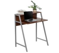 hjh OFFICE 634721 Escritorio/Mesa de Ordenador Dumont 78 x 50,5 cm Nogal/Plateado