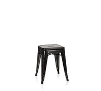 hjh OFFICE 645000 Taburete VANTAGGIO Metal Negro, Taburete de bistró apilable, Acero Estable, Industrial Style