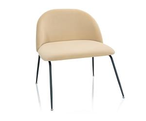 hjh OFFICE 645056 Silla tapizada VELVO Terciopelo Beige, Silla de confidente, Sillón de salón, cómodo, Patas de Metal
