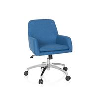 hjh OFFICE 670959 Sillón Retro Shake 400 Tela Azul Sillón de Oficina, Silla giratoria Juvenil con Ruedas, Regulable en Altura