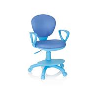hjh OFFICE 670978 Silla de Escritorio para niños Kid Colour Tela Azul, Silla giratoria con apoyabrazos y reposapies
