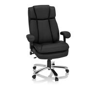 hjh OFFICE 691010 Silla de Oficina Builder XXL I Piel sintética, Silla Ejecutiva Giratoria, Silla de Escritorio, hasta 180 kg, Negro