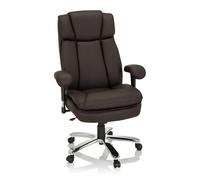 hjh OFFICE 691011 Silla de Oficina Builder XXL I Piel sintética, Silla Ejecutiva Giratoria, Silla de Escritorio, hasta 180 kg, Marrón oscur