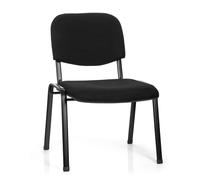 hjh OFFICE 704400 Silla de confidente XT 600 XL Tela Negro, Silla visitante, hasta 150 kg, Respaldo ergonómica, Apilable