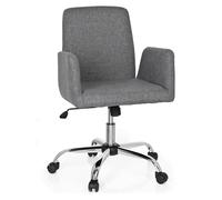 hjh OFFICE 723030 Silla de Oficina de Moderno Flow Gris, Sillón Giratorio con Respaldo y reposabrazos de Tejido, Regulable en Altura