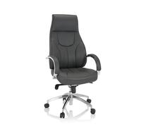 hjh OFFICE 729415 Sillón de Oficina Elegance I Piel sintética Gris, Silla Giratoria, hasta 150 kg, Respaldo Alto