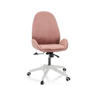 hjh OFFICE 729429 Silla de Escritorio AVEA Terciopelo Rosa Silla de Oficina giratoria de Altura Regulable con Respaldo Alto y ergonómico