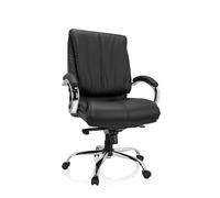 hjh OFFICE 729437 Silla ejecutiva XXL H 100 imitación de Cuero Negro, Silla de Oficina ergonómica, Capacidad de Carga hasta 180 kg, tapizada