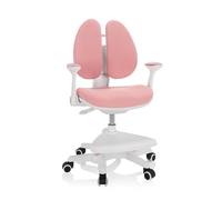hjh OFFICE 736415 Silla para niños Kid Wing Tela Rosa Práctico reposapiés Regulable en Altura, Giratorio
