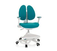 hjh OFFICE 736416 Silla Giratoria para Niños Kid Wing Tela, Silla Escritorio Infantil con Reposapiés Regulable en Altura, Azul