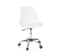 hjh OFFICE 742008 Silla de Oficina Giratoria Fancy Pro Piel sintética Blanco, Sillas de Escritorio con Ruedas, Estilo nórdico, Altura Ajustable