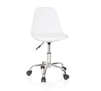 hjh OFFICE 742014 Silla Giratoria para Niños Fancy II Piel sintética Blanco, Sillas de Escritorio Infantiles, Ajustable en Altura, Silla Juvenil