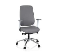 hjh OFFICE 790006 Silla de Oficina Profesional Chiaro T4 Tela Gris/Blanca Silla giratoria ergonómica, con reposabrazos y Asiento Regulable en Altura y Profundidad