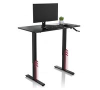 hjh OFFICE 802115 Mesa de Altura Regulable Stand CR Placa MDF, armazón de Acero Nero, Amplia Superficie de Trabajo: 120 x 60 cm
