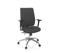 hjh OFFICE 820026 Silla de Oficina Giratoria INTEGRIO I Tela Gris Oscuro, Silla Escritorio ergonómica, Acolchado, Reposabrazos Regulables