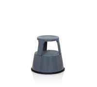 hjh OFFICE 830007 Taburete con Ruedas TIO-M II Metal Gris Oscuro, Altura 43 cm, soporta hasta 150 kg, Taburete rodante con 2 peldaños