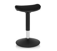 hjh OFFICE 830094 Taburete de Trabajo Balance Sit I B Tela Negro, Taburete con Efecto mecedor para un Respaldo Recto, ergonómico, Ajustable en Altura