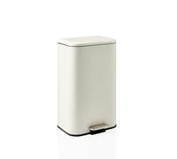 hjh OFFICE Cubo de basura 30L Clean 1 | Cubo de basura rectangular, higiénico y hermético, resistente a las huellas dactilares, para interior, color beige