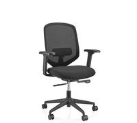 hjh Office Delvia - Silla de Oficina Profesional, ergonómica, Altura Regulable, Soporte Lumbar y reposabrazos, Mecanismo de sincronización, Bordes cómodos, Color Negro