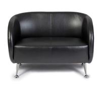 hjh OFFICE Lounge Sofá ST. Lucia de imitación de Cuero con Acolchado Suave, Especialmente cómodo, 713400, Negro