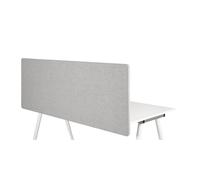 hjh OFFICE Separador acústico de Escritorio Partición de Mesa FLEXMIUT D Tejido 62 x 160 cm Tabique Gris Claro