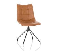 hjh OFFICE Silla de Comedor giratoria TARVISO Silla tapizada en Piel sintética Silla de Cocina Silla de Conferencia, marrón