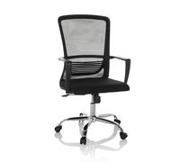hjh OFFICE Silla de Oficina con Respaldo Transpirable Star-Tec S Silla giratoria con Apoyo Lumbar Flexible, Tela/Malla, Negra