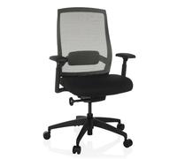 hjh OFFICE Silla de Oficina ergonómica Colore Silla giratoria Profesional, Profundidad del Asiento y Soporte Lumbar Ajustables, Respaldo Transpirable, Negro