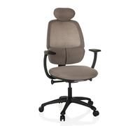 hjh OFFICE Silla de Oficina ergonómica RI-Cover Silla giratoria con Apoyo Lumbar Regulable, Respaldo Transpirable, Gris