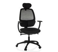 hjh OFFICE Silla de Oficina ergonómica RI-Cover Silla giratoria con Soporte Lumbar Ajustable, Respaldo Transpirable, Negro